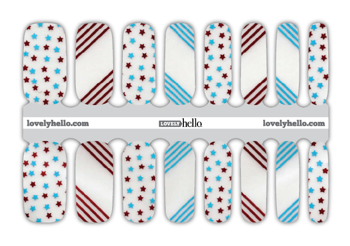 Simple Stars and Stripes Nail Wraps