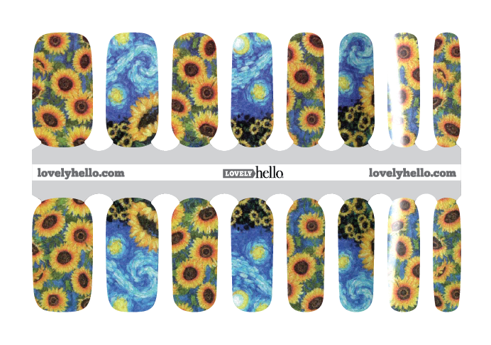 Starry Sunflower Nail Wraps