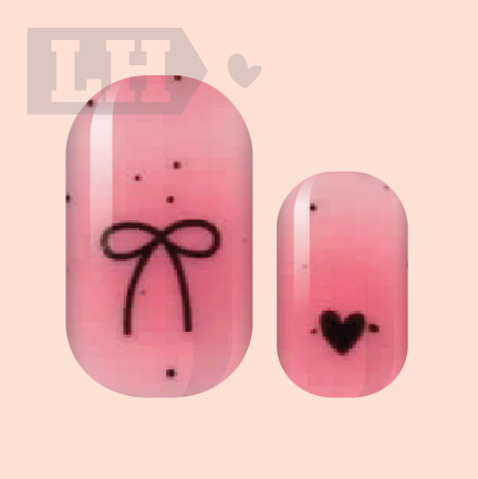 Sheer Pink Ribbons Nail Wraps