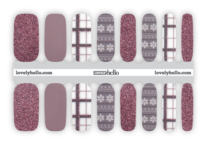 Frosty Plum Plaid Nail Wrap