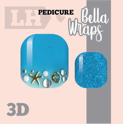 Ocean Vibes 3D Pedi Nail Wraps
