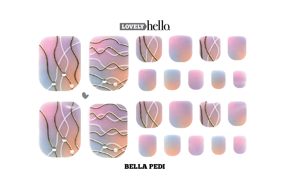 Heavenly Swirls 3D Pedi Nail Wraps