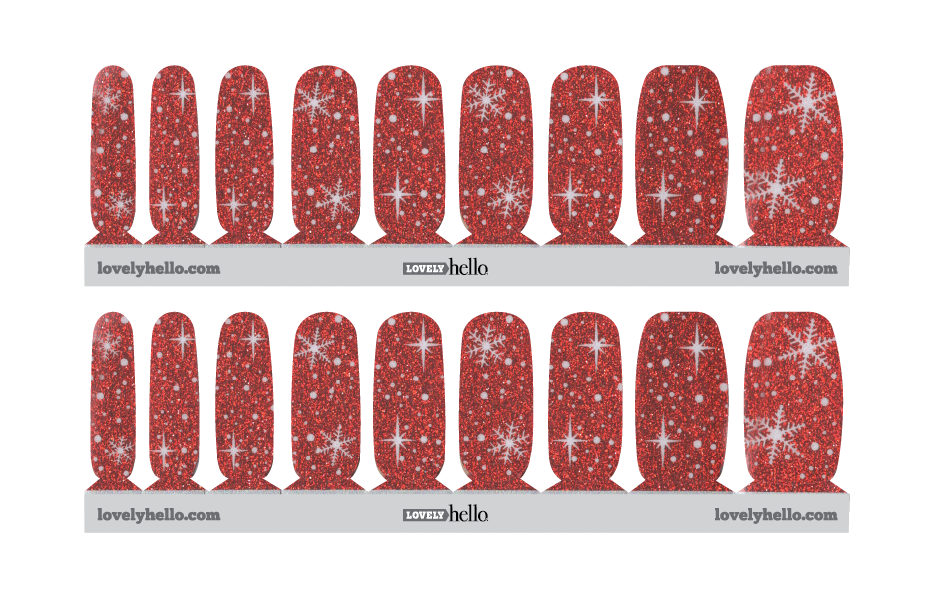Ruby Snowfall Nail Wraps