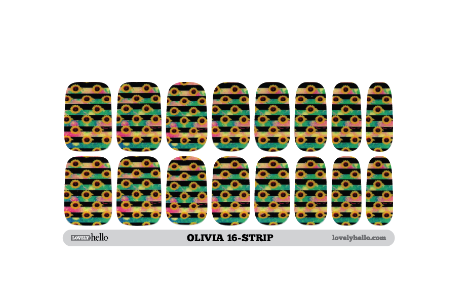 Striped Sunflower Nail Wraps