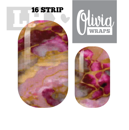 Rose Streaked Marble Olivia Nail Wraps