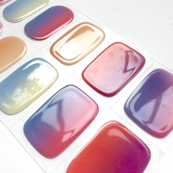 Rainbow Ombre Semi-Cured Gel Wraps