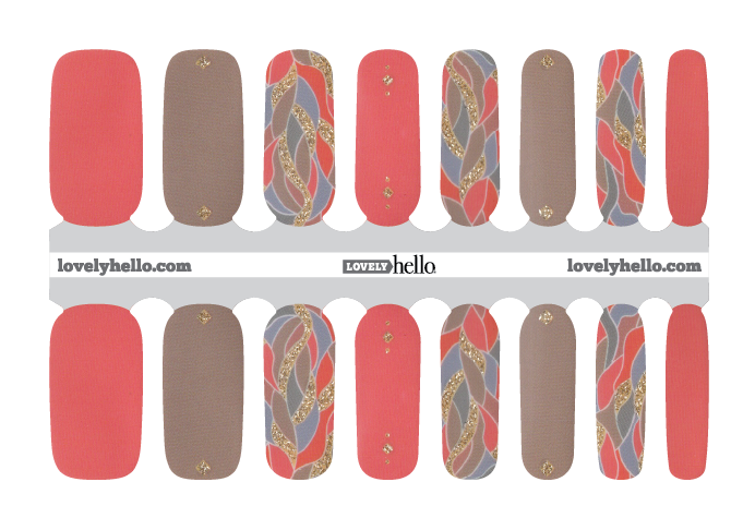 Braided Coral Nail Wraps