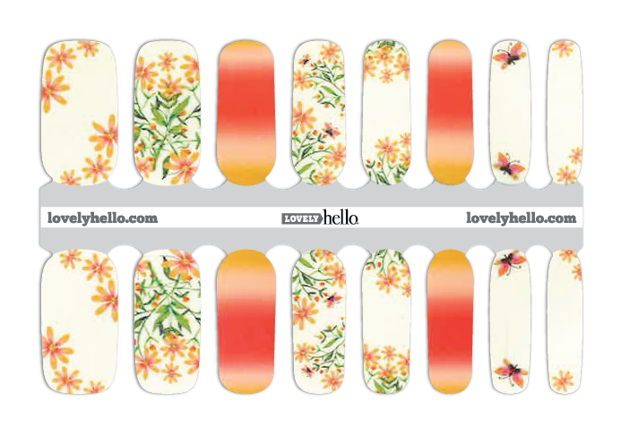 Floral Sunrise Nail Wrap