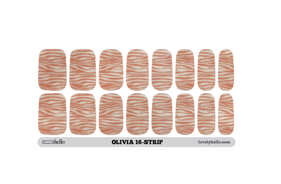 Coral Zebra Nail Wraps