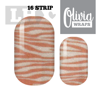 Coral Zebra Nail Wraps