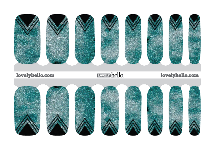Triangle Teal Nail Wraps