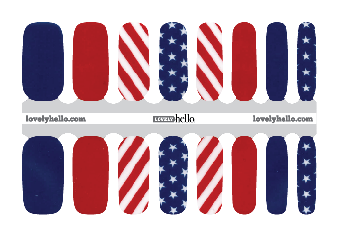 Red White and Blue Nail Wraps