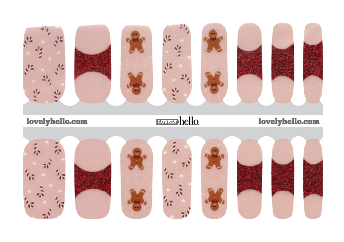 Gingerbread French Nail Wraps
