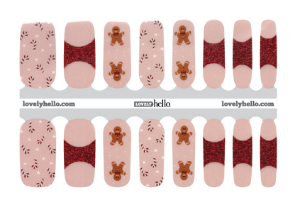 Gingerbread French Nail Wraps