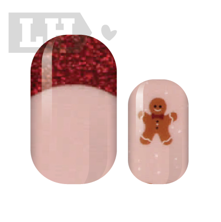Gingerbread French Nail Wraps