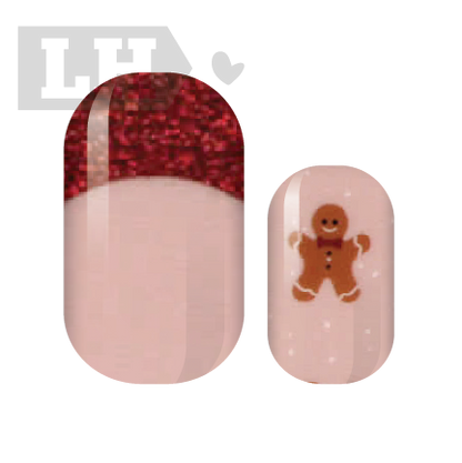 Gingerbread French Nail Wraps