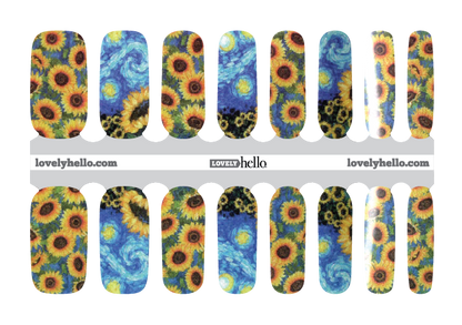 Starry Sunflower Nail Wraps