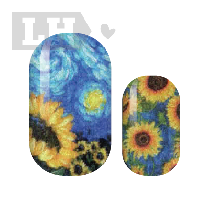 Starry Sunflower Nail Wraps