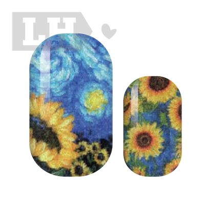 Starry Sunflower Nail Wraps