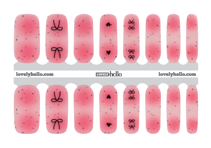 Sheer Pink Ribbons Nail Wraps