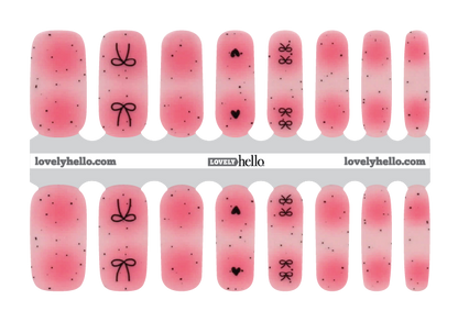 Sheer Pink Ribbons Nail Wraps