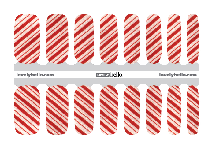 Candy Cane Glam Nail Wraps