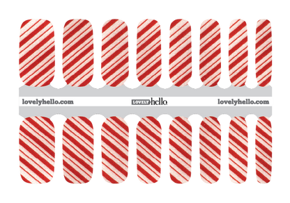 Candy Cane Glam Nail Wraps