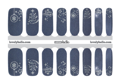 Blue Christmas Nail Wraps