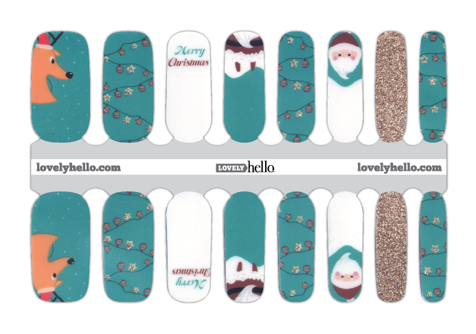 Twinkling Santa Nail Wraps