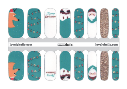 Twinkling Santa Nail Wraps