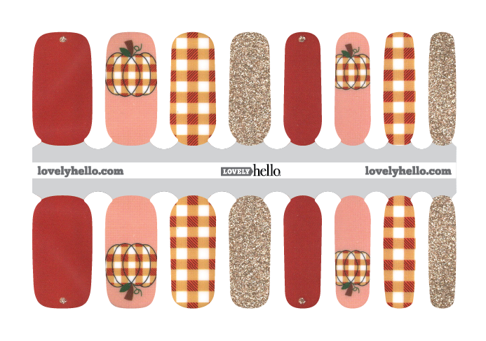 Pumpkin Plaid Nail Wraps