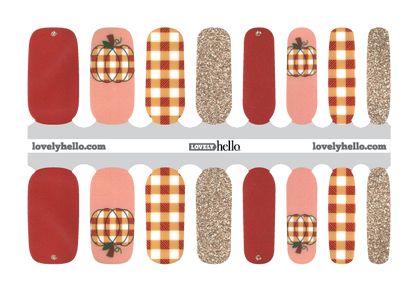 Pumpkin Plaid Nail Wraps