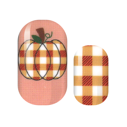 Pumpkin Plaid Nail Wraps