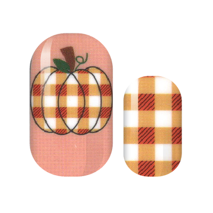 Pumpkin Plaid Nail Wraps