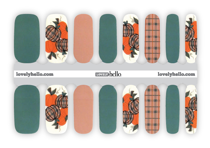 Plaidly Pumpkin Nail Wraps