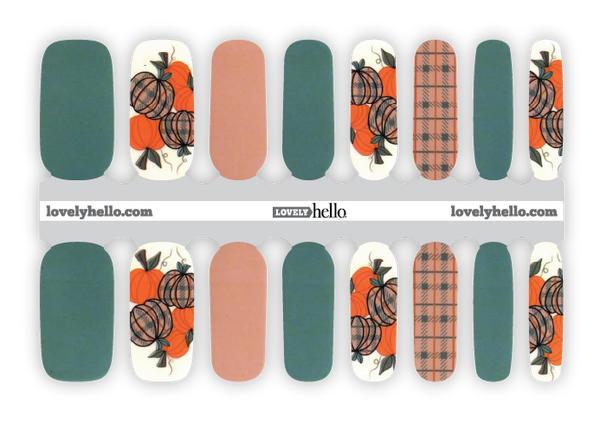 Plaidly Pumpkin Nail Wraps