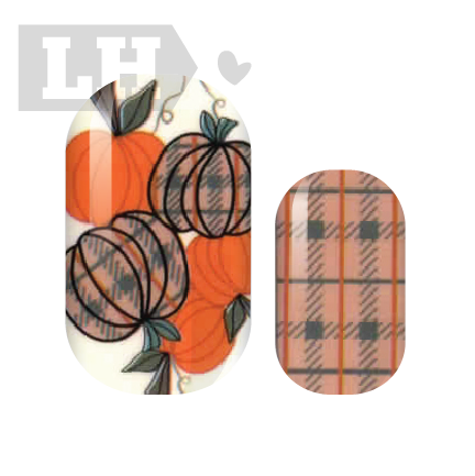 Plaidly Pumpkin Nail Wraps