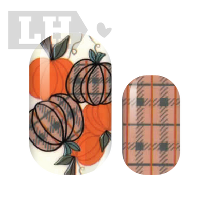 Plaidly Pumpkin Nail Wraps