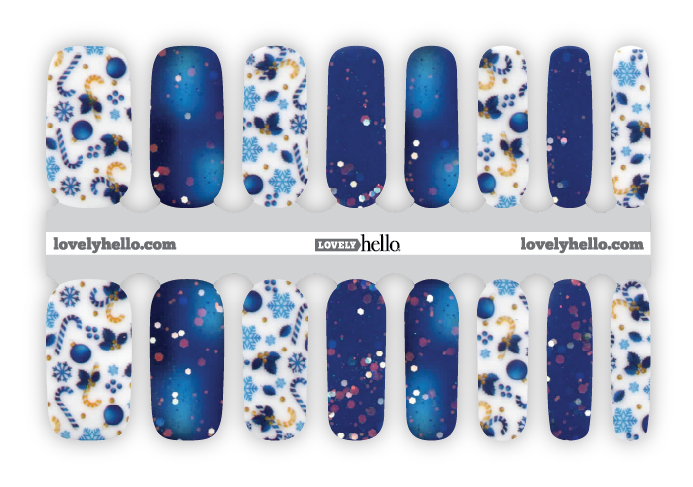 Blue Holiday Cheer Nail Wraps