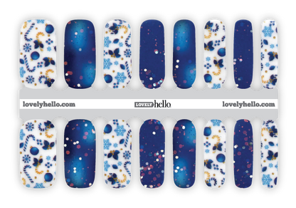 Blue Holiday Cheer Nail Wraps