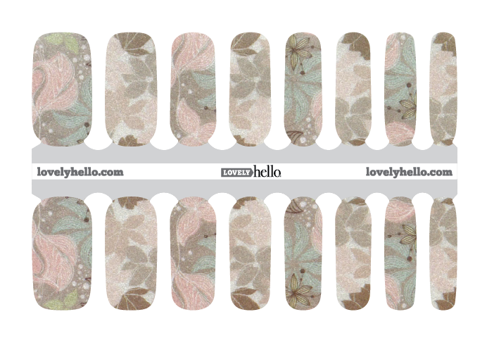 Taupe Floral Nail Wraps