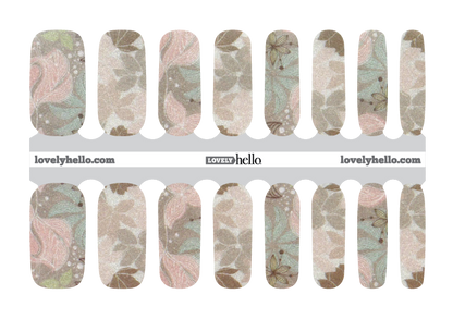 Taupe Floral Nail Wraps