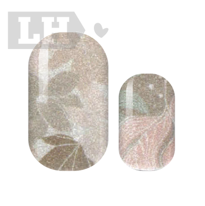 Taupe Floral Nail Wraps