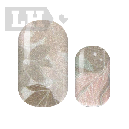 Taupe Floral Nail Wraps