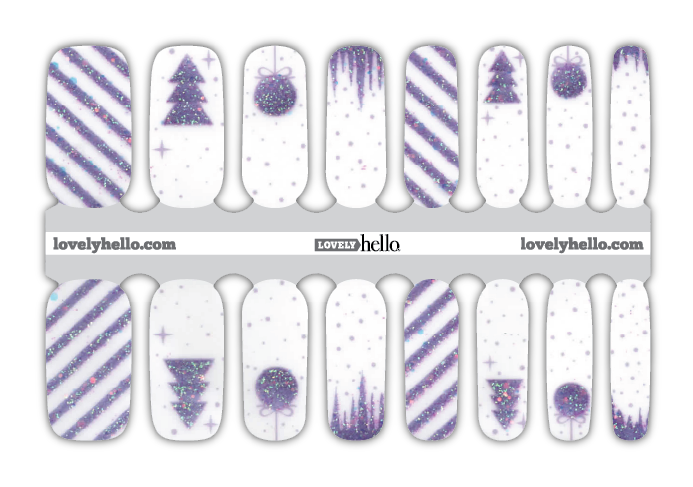 Lavender Holiday Nail Wraps