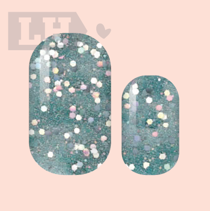 Teal Snow Storm Nail Wraps