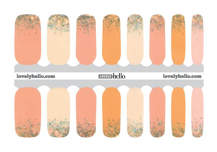 Georgia Peach Glam Nail Wraps