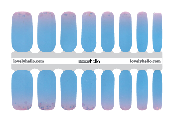 Pink-Blue Ombre Nail Wraps