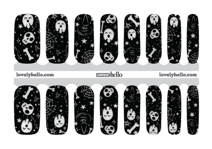 Glow Bones Nail Wraps