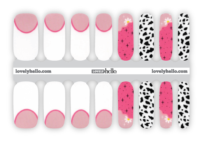 Funky Pink French Nail Wraps